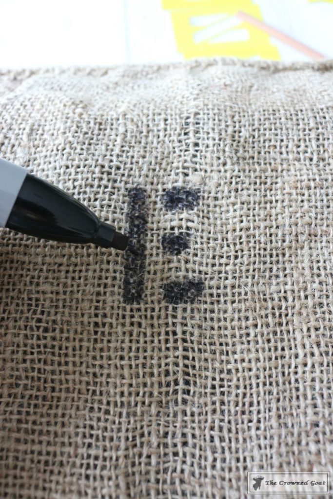Stenciled Feed Sack Pillow Covers The Crowned Goat