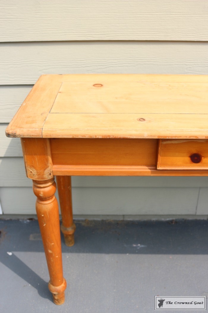 Before & After Console Table: Using Dark Wax as a Stain –