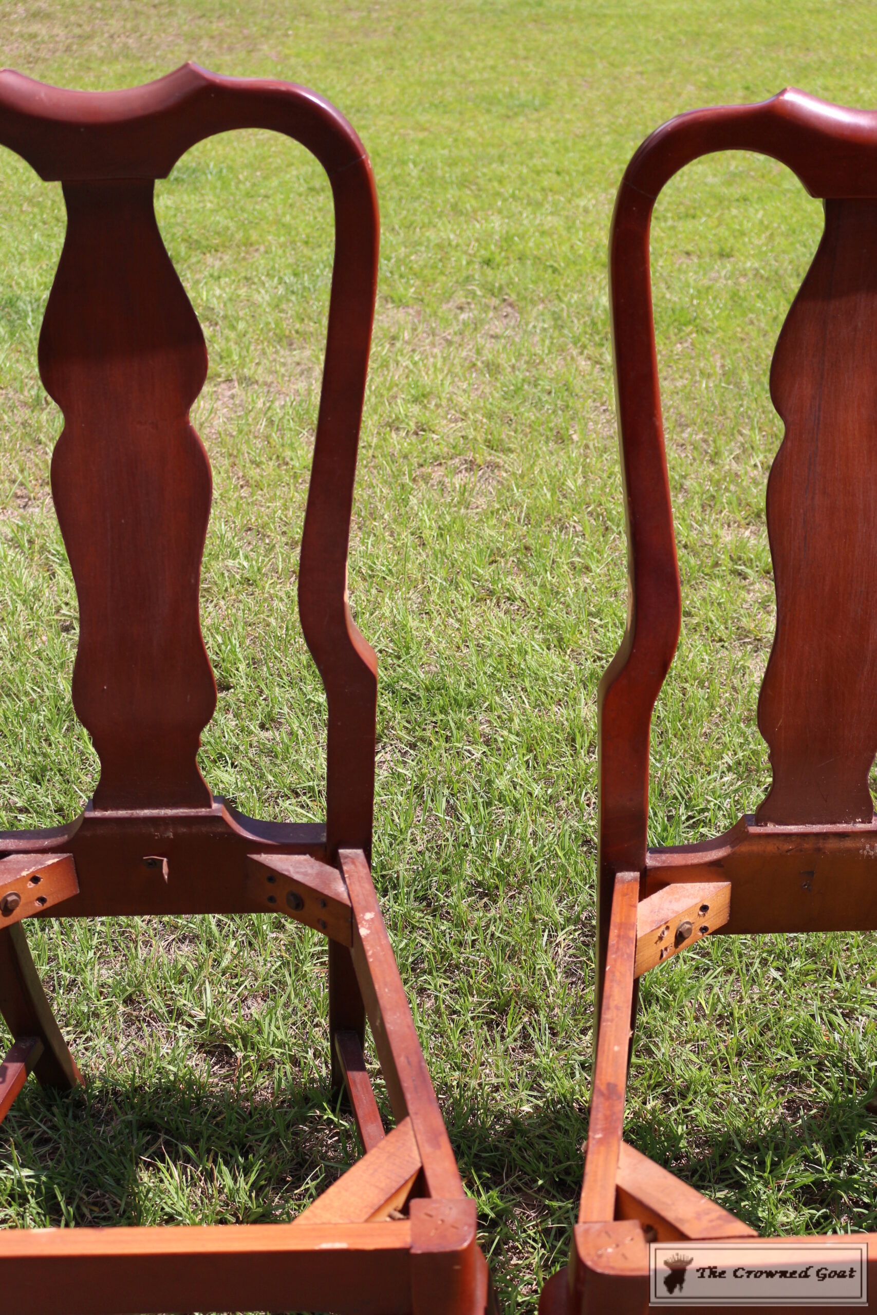 Two chairs made discount into a bench